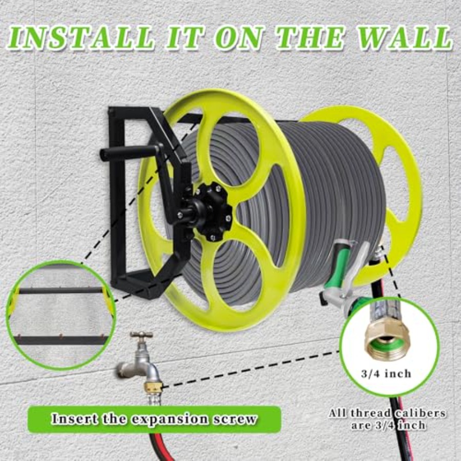 Heavy Duty Garden Hose Reel wi - Reel Handle reseña y precio