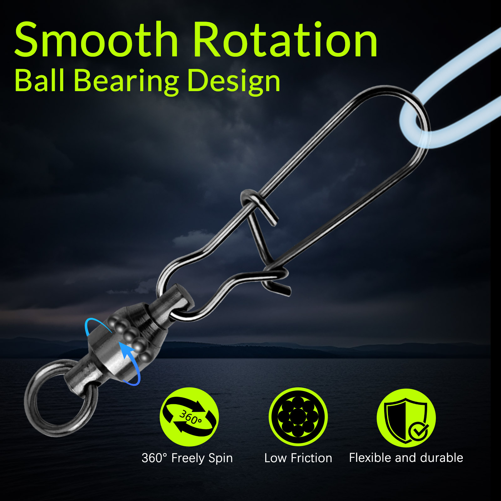 9KM 10PCS Ball Bearing Swivel  - Baitcasting Reel reseña y precio