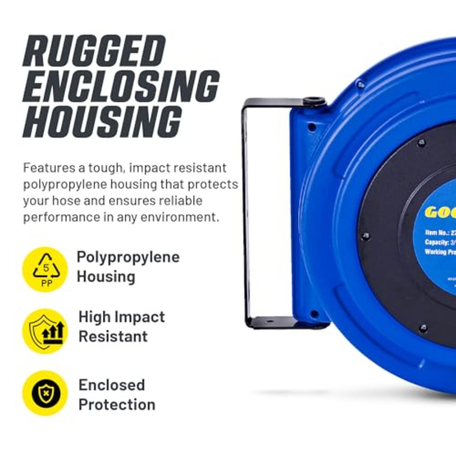 Retractable Air Hose Reel 3/8  - Reel Handle reseña y precio