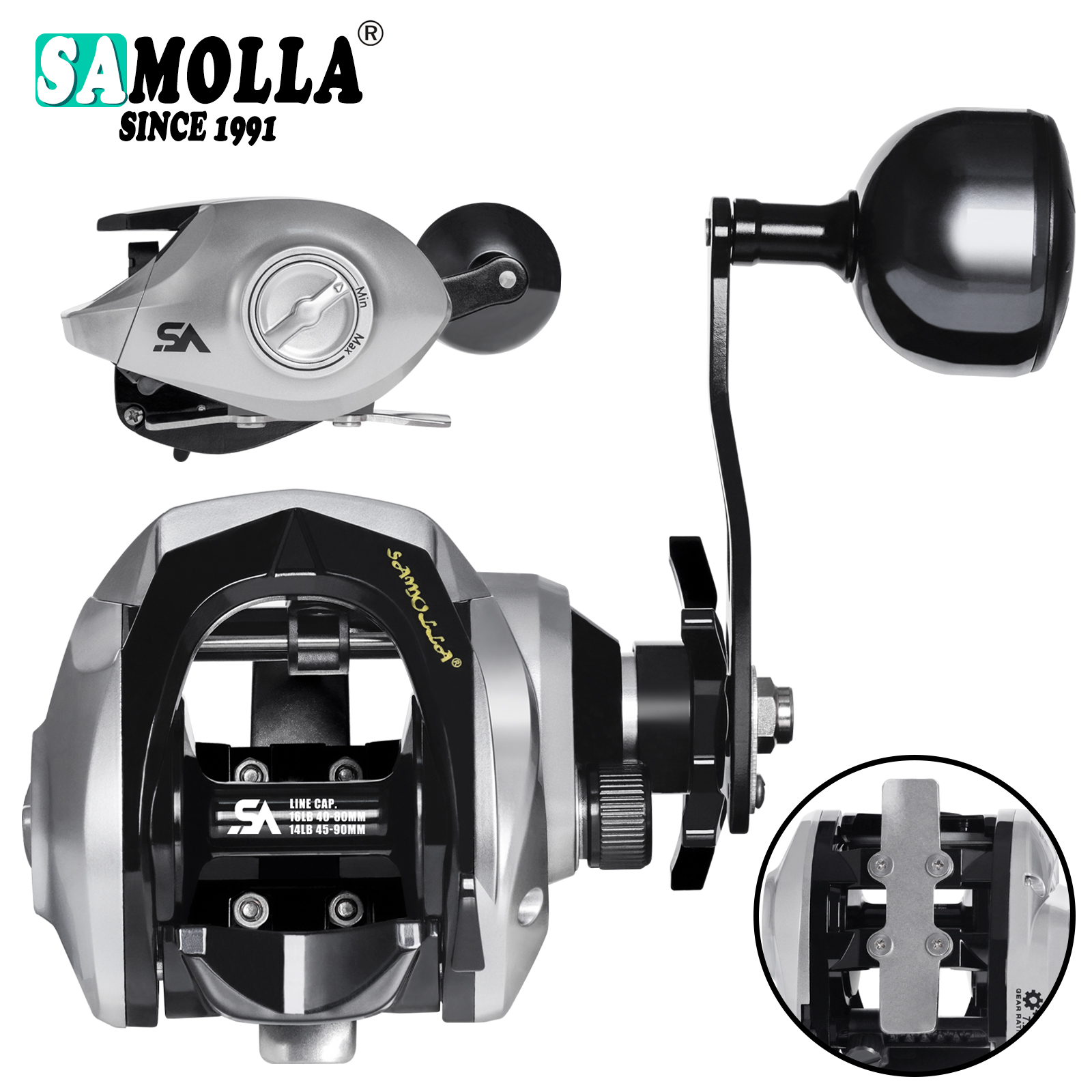 SAMOLLA Large New Baitcasting  - Trolling Reel reseña y precio